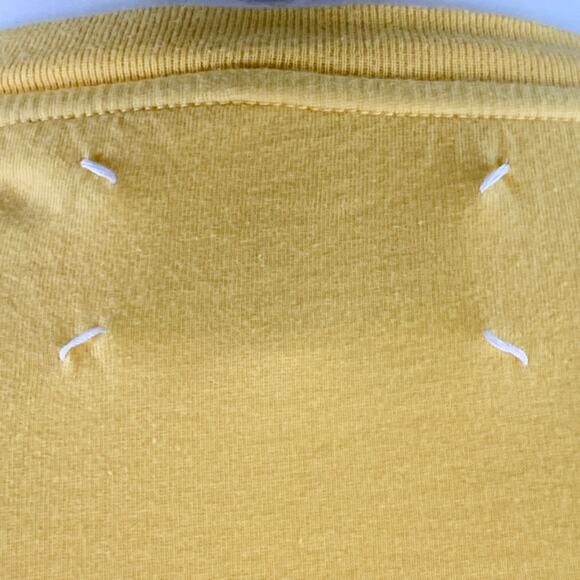 MAISON MARTIN MARGIELA Size M Yellow Cotton Side Snaps Crew Neck T-shirt - Picture 5 of 14